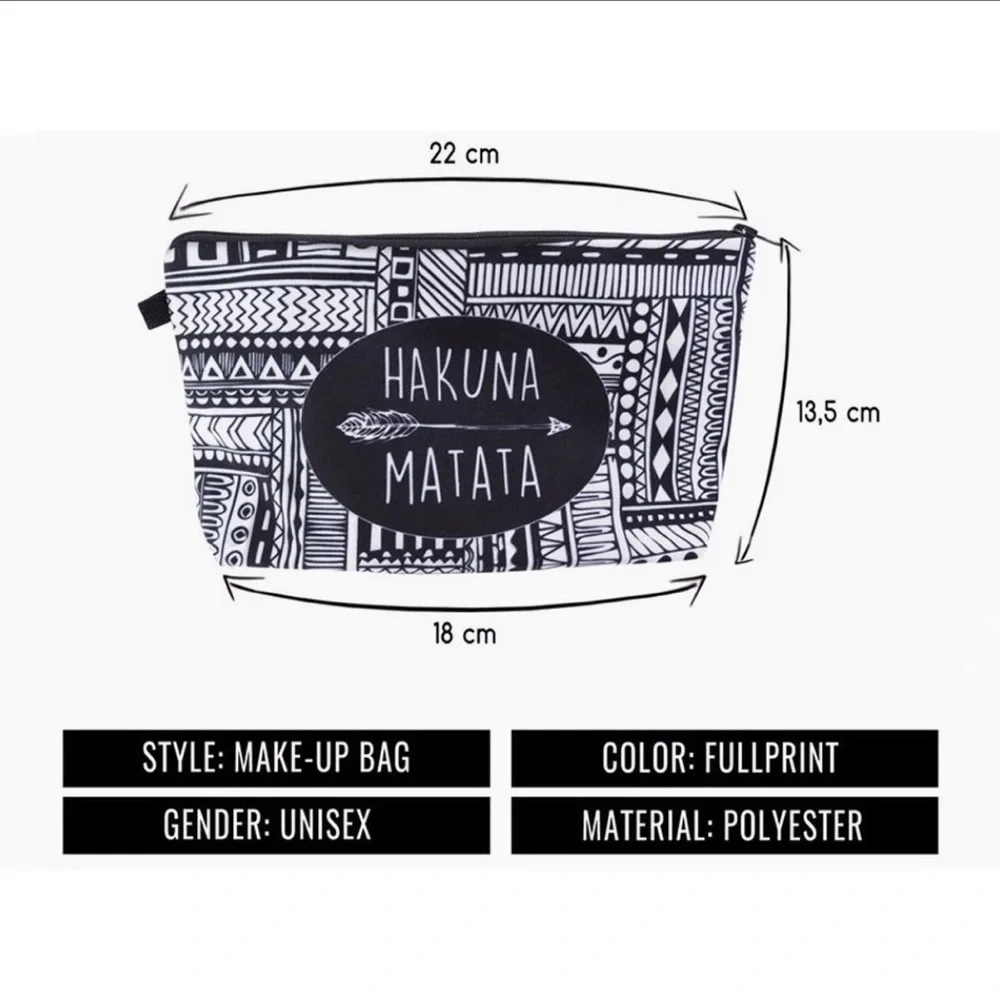 Jom Tokoy Hakuna Matata Makeup Bag Travel Cosmetic Case